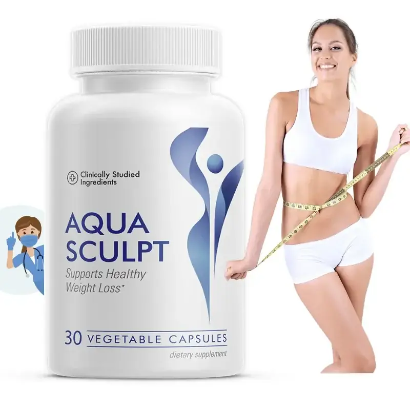 AquaSculpt dietary supplement bottle, a daily capsule supplement for weight-management support